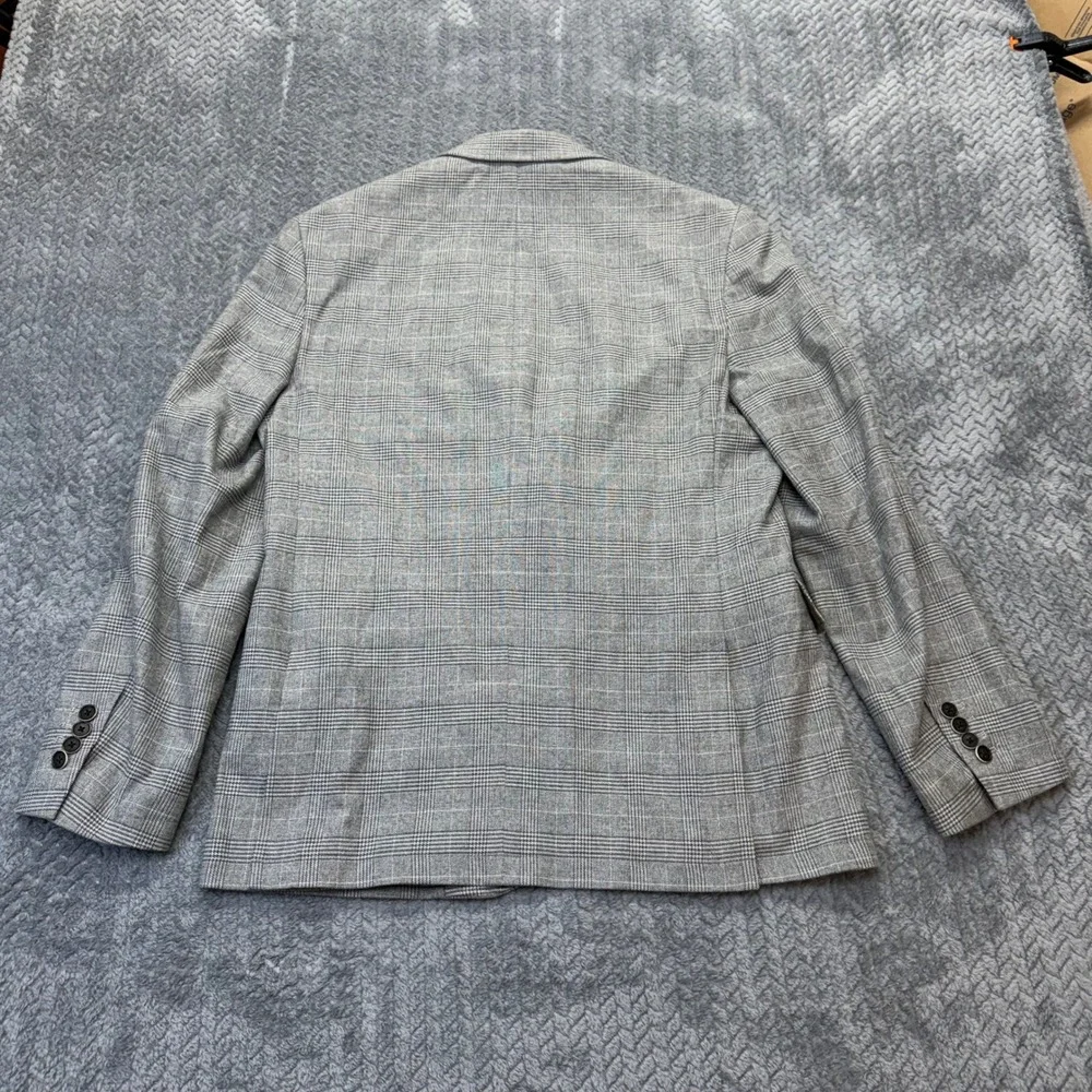 Jos. A. Bank Reserve Blazer Mens M Tailored Grey Glen Plaid Sport Coat Business